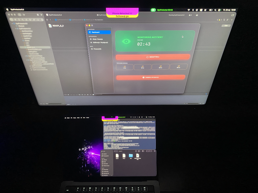 Interfejs ustawień EyeProtector